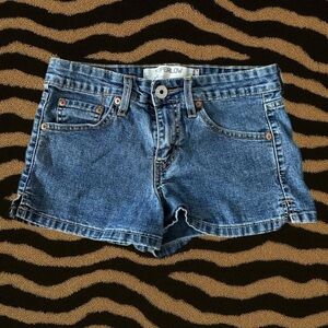 Levi’s Superlow 518 Dark Wash Denim Mini Shorts – Size 3 ‎